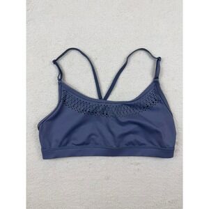 Victoria Sport Laser Cut Perforated Strappy Sports Bra Blue/Purple Size Small